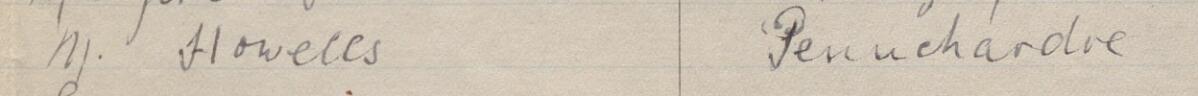 Image of M Howells's signature and address in the petition