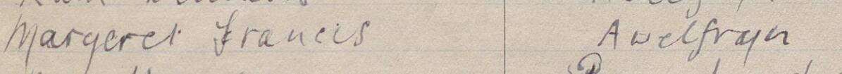 Image of Margeret Frances's signature and address in the petition