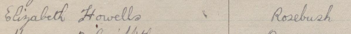 Image of Elizabeth Howells's signature and address in the petition