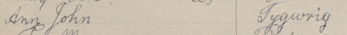 Image of Ann John's signature and address in the petition