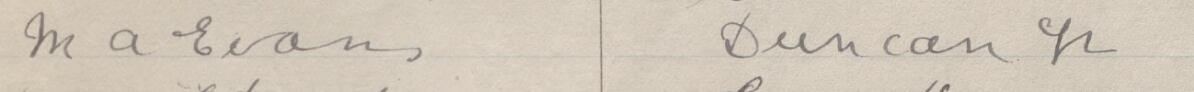 Image of M A Evans's signature and address in the petition
