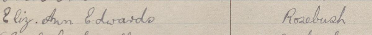 Image of Eliz. Ann Edwards's signature and address in the petition