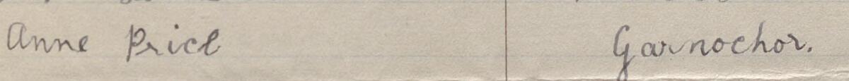 Image of Anne Price's signature and address in the petition