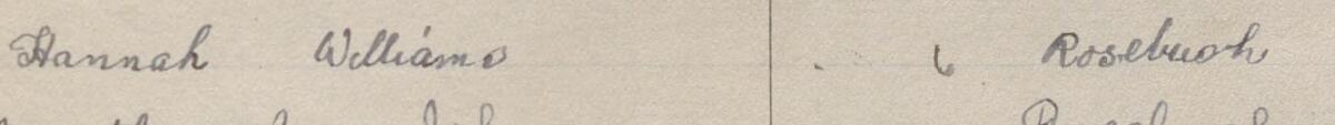 Image of Hannah Williams's signature and address in the petition