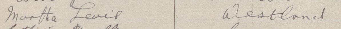 Image of Martha Lewis's signature and address in the petition