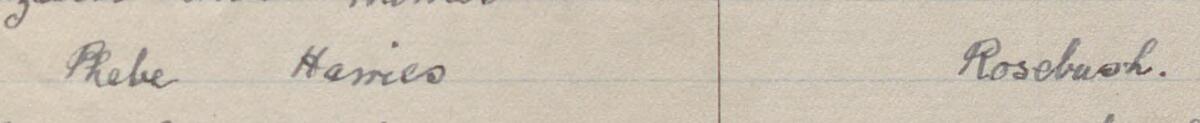 Image of Phebe Harries's signature and address in the petition