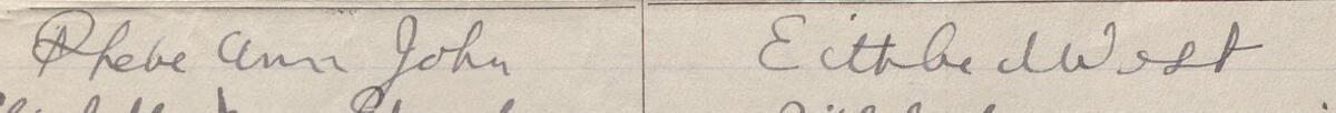 Image of Phebe Ann John's signature and address in the petition
