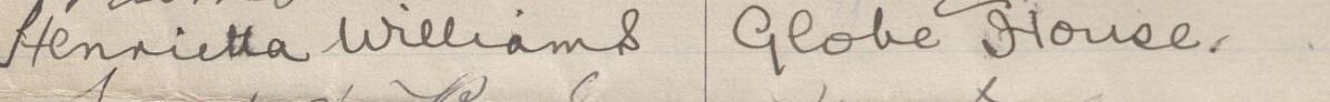 Image of Henrietta Williams's signature and address in the petition