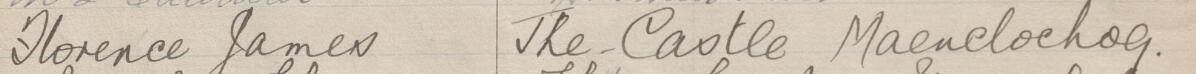 Image of Florence James's signature and address in the petition