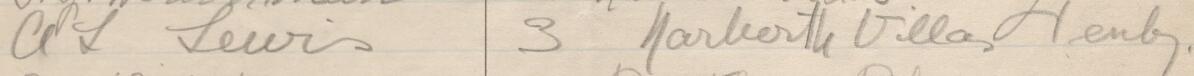 Image of A S Lewis's signature and address in the petition