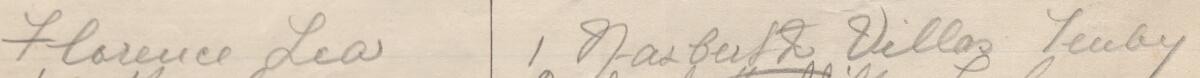 Image of Florence Lea's signature and address in the petition