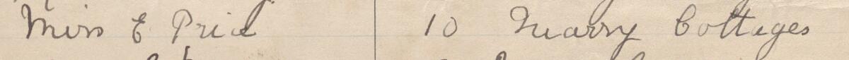 Image of Miss E Price's signature and address in the petition