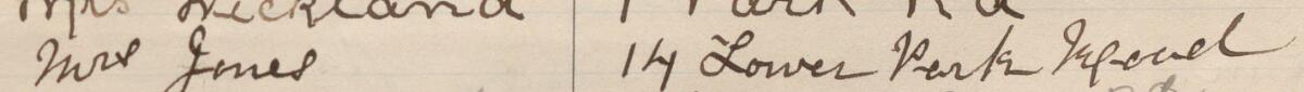 Image of Mrs Jones's signature and address in the petition