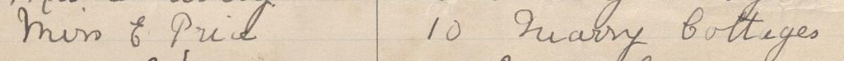 Image of Miss E Price's signature and address in the petition