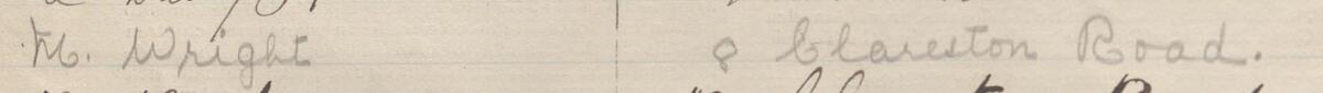 Image of M Wright's signature and address in the petition