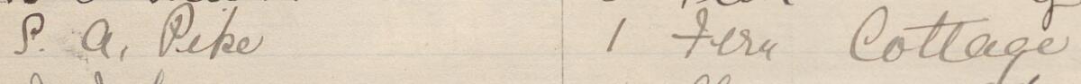 Image of P A Pike's signature and address in the petition