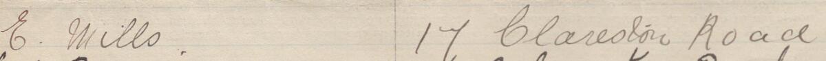 Image of E Mills's signature and address in the petition