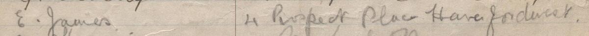 Image of E James's signature and address in the petition