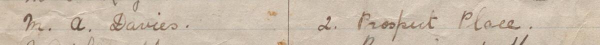 Image of M A Davies's signature and address in the petition