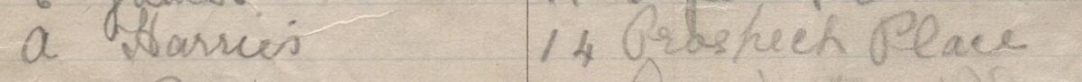 Image of A Harries's signature and address in the petition