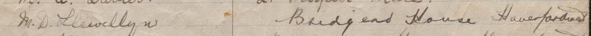Image of M D Llewellyn's signature and address in the petition
