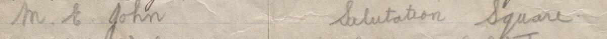 Image of M E John's signature and address in the petition