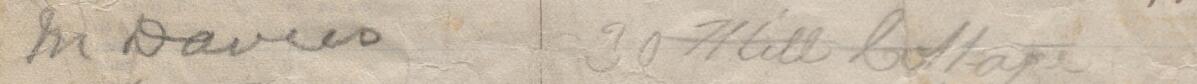 Image of M Davies's signature and address in the petition