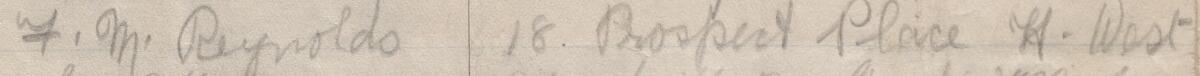 Image of F. M. Reynolds's signature and address in the petition