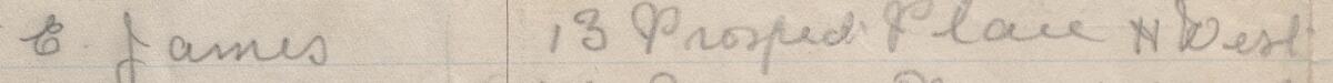 Image of E James's signature and address in the petition
