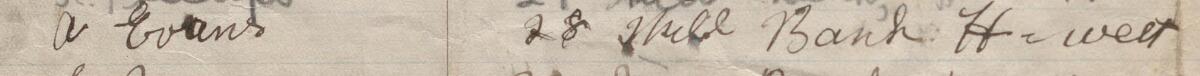 Image of A Evans's signature and address in the petition
