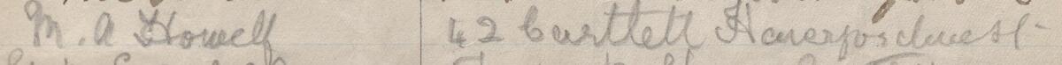 Image of M.A. Howell's signature and address in the petition