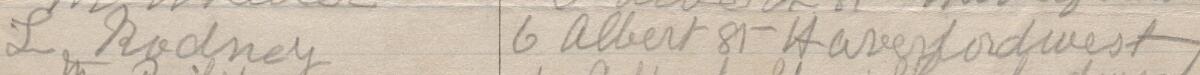 Image of L Rodney's signature and address in the petition