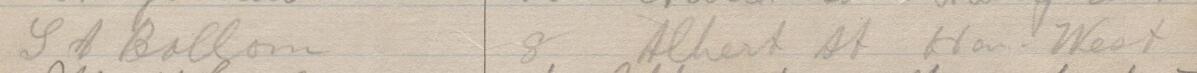 Image of S A Ballom's signature and address in the petition