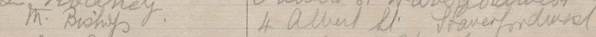 Image of M Bishop's signature and address in the petition