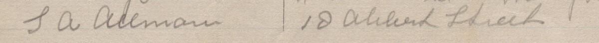 Image of S A Allman's signature and address in the petition