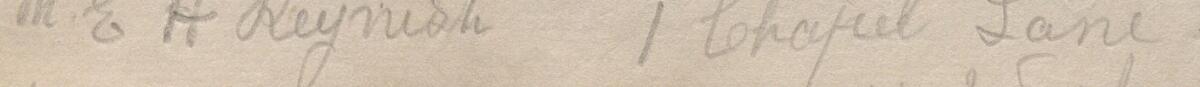 Image of M E Reynish's signature and address in the petition