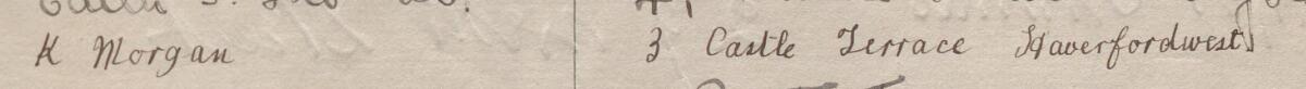 Image of K Morgan's signature and address in the petition