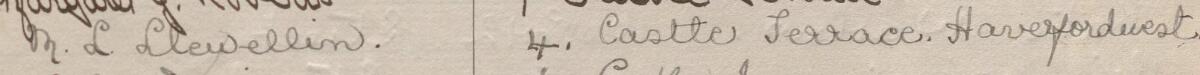 Image of M L Llewellin's signature and address in the petition