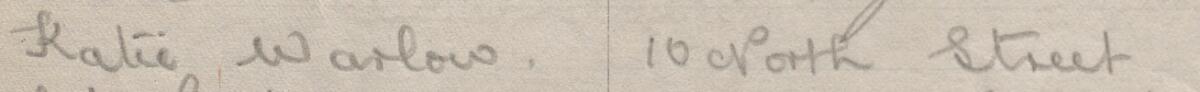 Image of Katie Warlow's signature and address in the petition
