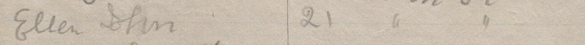 Image of Ellen John's signature and address in the petition