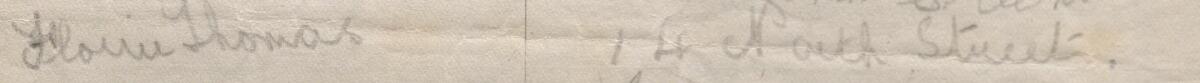 Image of Flossie Thomas's signature and address in the petition