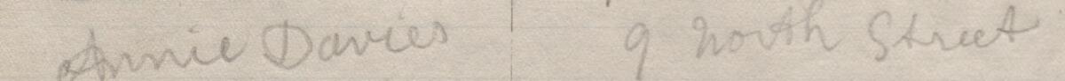Image of Annie Davies's signature and address in the petition