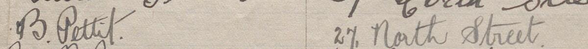 Image of B Pettit's signature and address in the petition