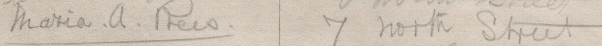 Image of Maria A Rees's signature and address in the petition