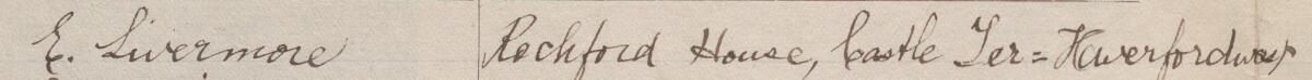 Image of E Livermore's signature and address in the petition