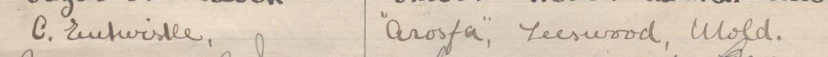 Image of C. Entwistle's signature and address in the petition