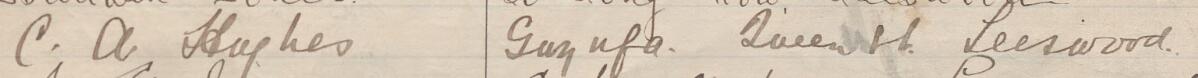 Image of C. A. Hughes's signature and address in the petition