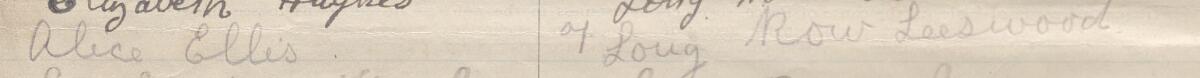Image of Alice Ellis's signature and address in the petition