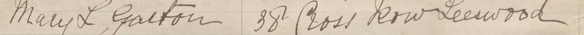Image of Mary L. Garton's signature and address in the petition