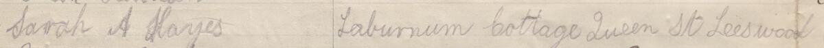 Image of Sarah A. Hayes's signature and address in the petition